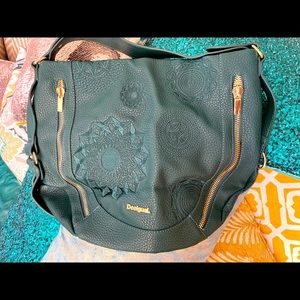 Desigual Green Shoulder Bag Large